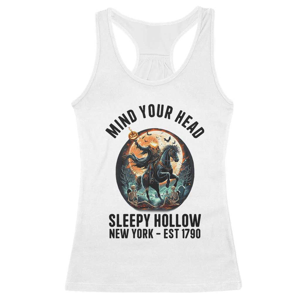 Headless Horseman Racerback Tank Top Mind Your Head Haunted Gift TS12 White Print Your Wear