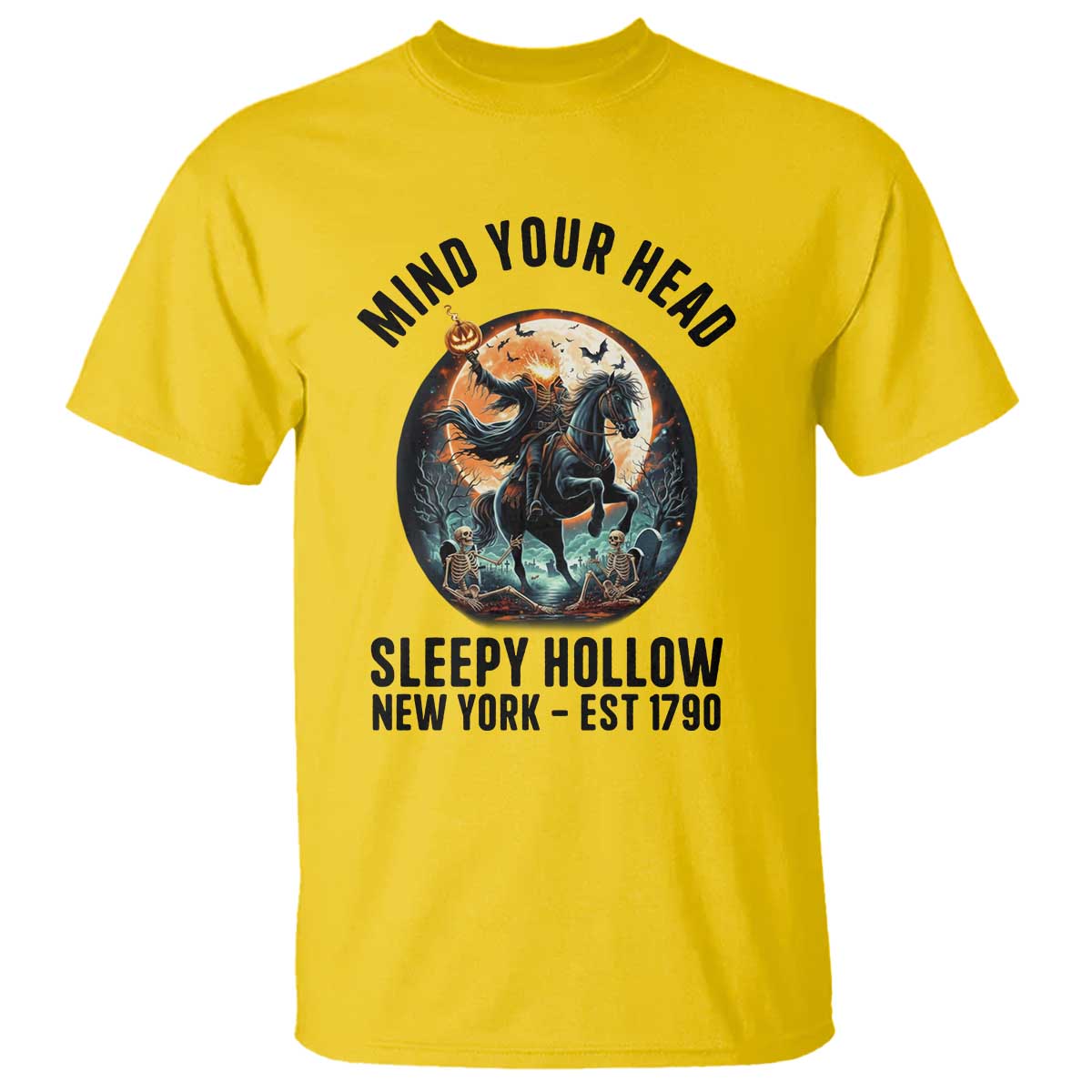 Headless Horseman T Shirt Mind Your Head Haunted Gift TS12 Daisy Print Your Wear