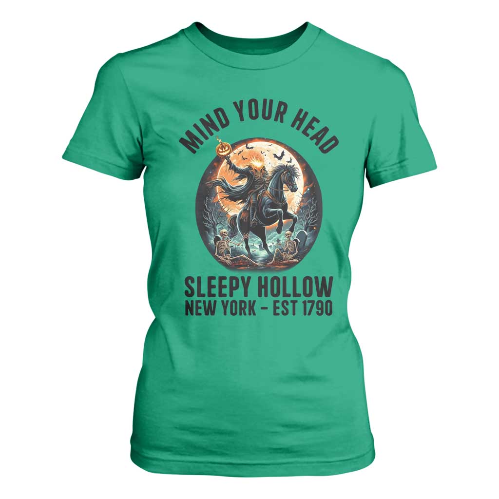 Headless Horseman T Shirt For Women Mind Your Head Haunted Gift TS12 Irish Green Print Your Wear