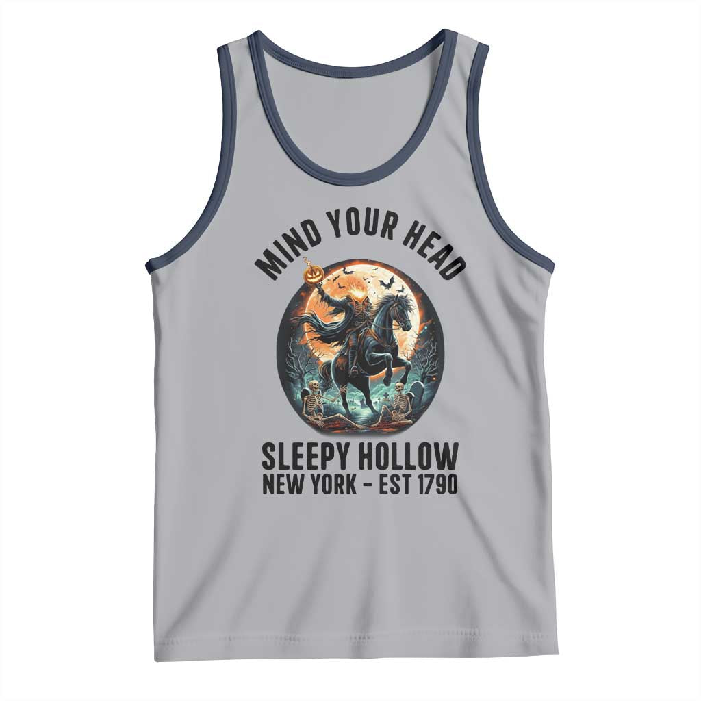 Headless Horseman Tank Top Mind Your Head Haunted Gift TS12 Athletic Heather Navy Print Your Wear