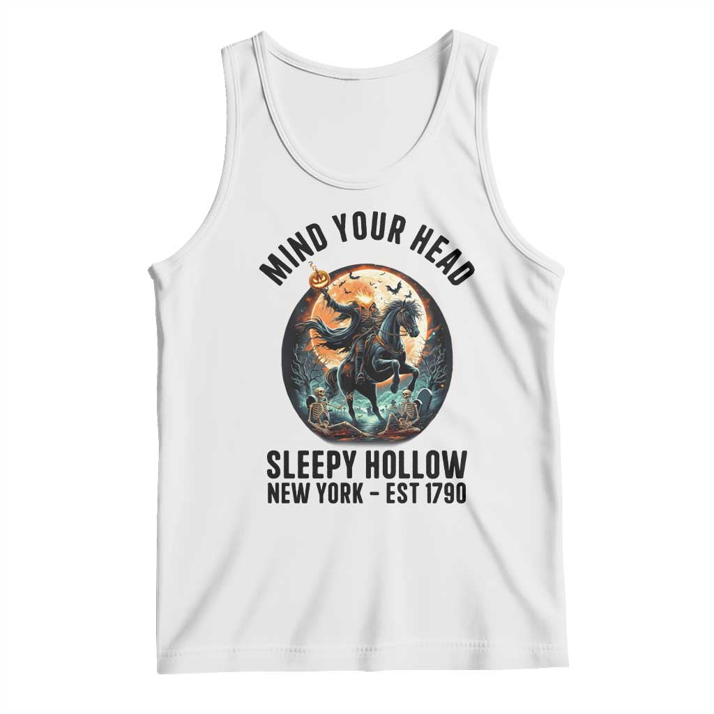 Headless Horseman Tank Top Mind Your Head Haunted Gift TS12 White Print Your Wear