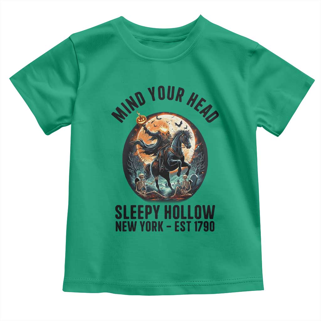 Headless Horseman Toddler T Shirt Mind Your Head Haunted Gift TS12 Irish Green Print Your Wear