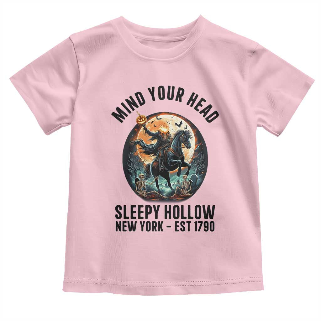 Headless Horseman Toddler T Shirt Mind Your Head Haunted Gift TS12 Light Pink Print Your Wear