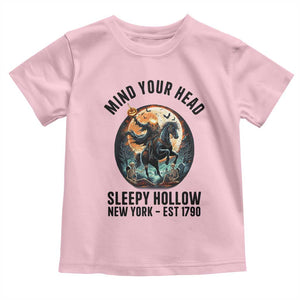 Headless Horseman Toddler T Shirt Mind Your Head Haunted Gift TS12 Light Pink Print Your Wear