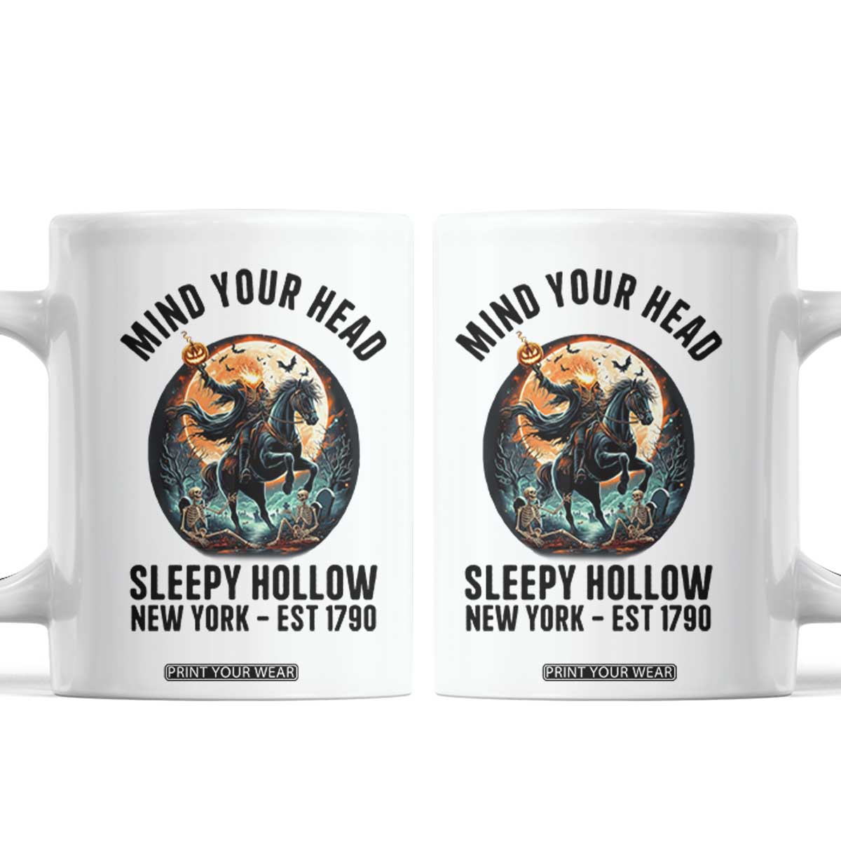Headless Horseman Coffee Mug Mind Your Head Haunted Gift TS12 White Print Your Wear