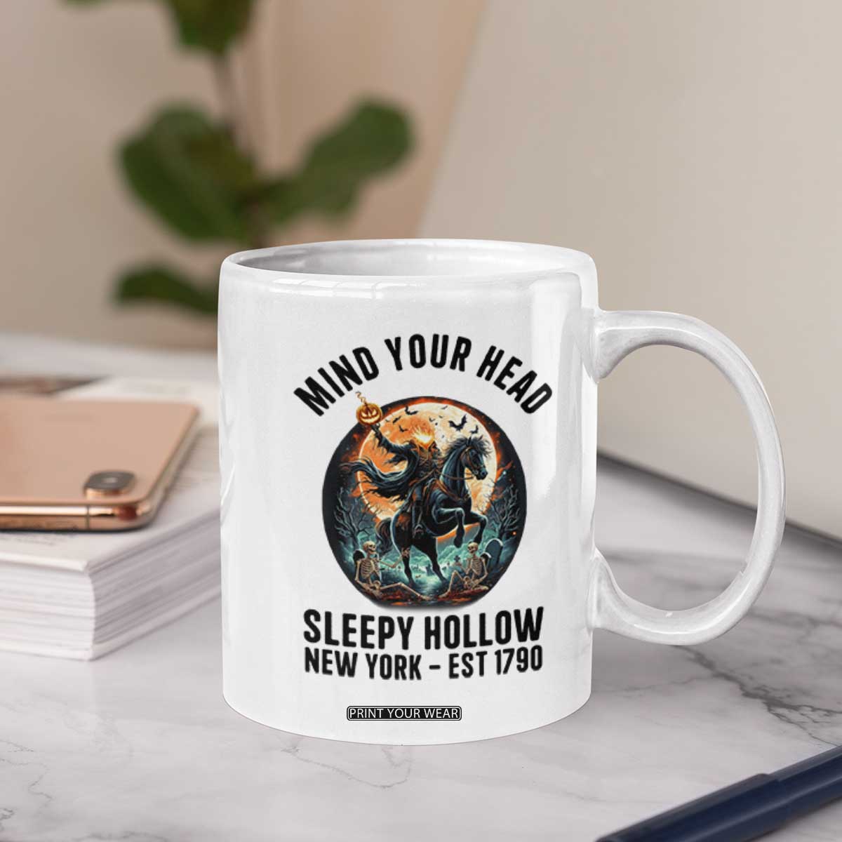 Headless Horseman Coffee Mug Mind Your Head Haunted Gift TS12 Print Your Wear