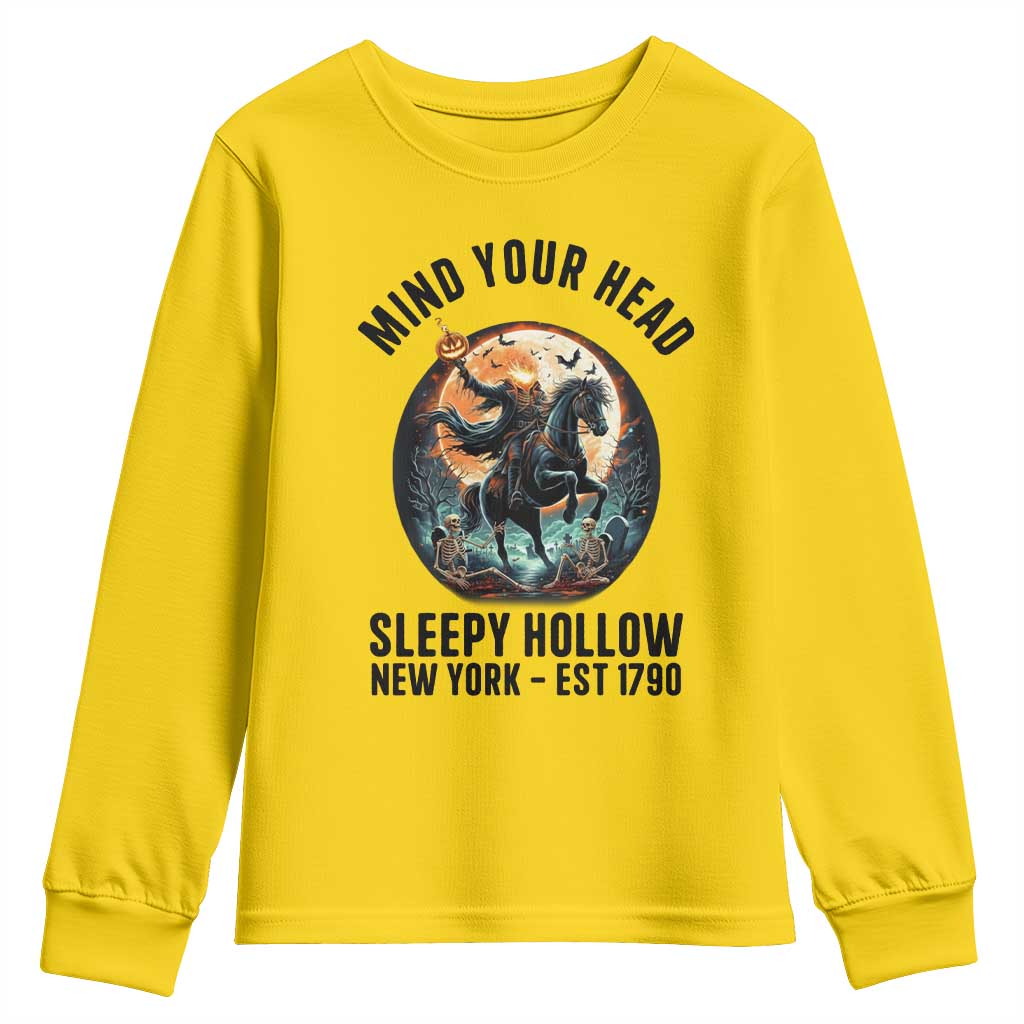 Headless Horseman Youth Sweatshirt Mind Your Head Haunted Gift TS12 Daisy Print Your Wear
