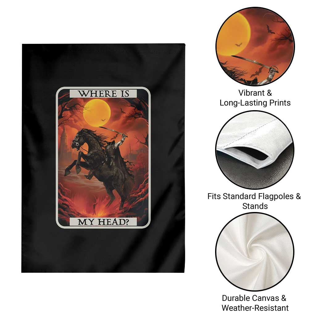 Headless Horseman Garden Flag Where Is My Head Gothic Tarot Gift TS12 Print Your Wear