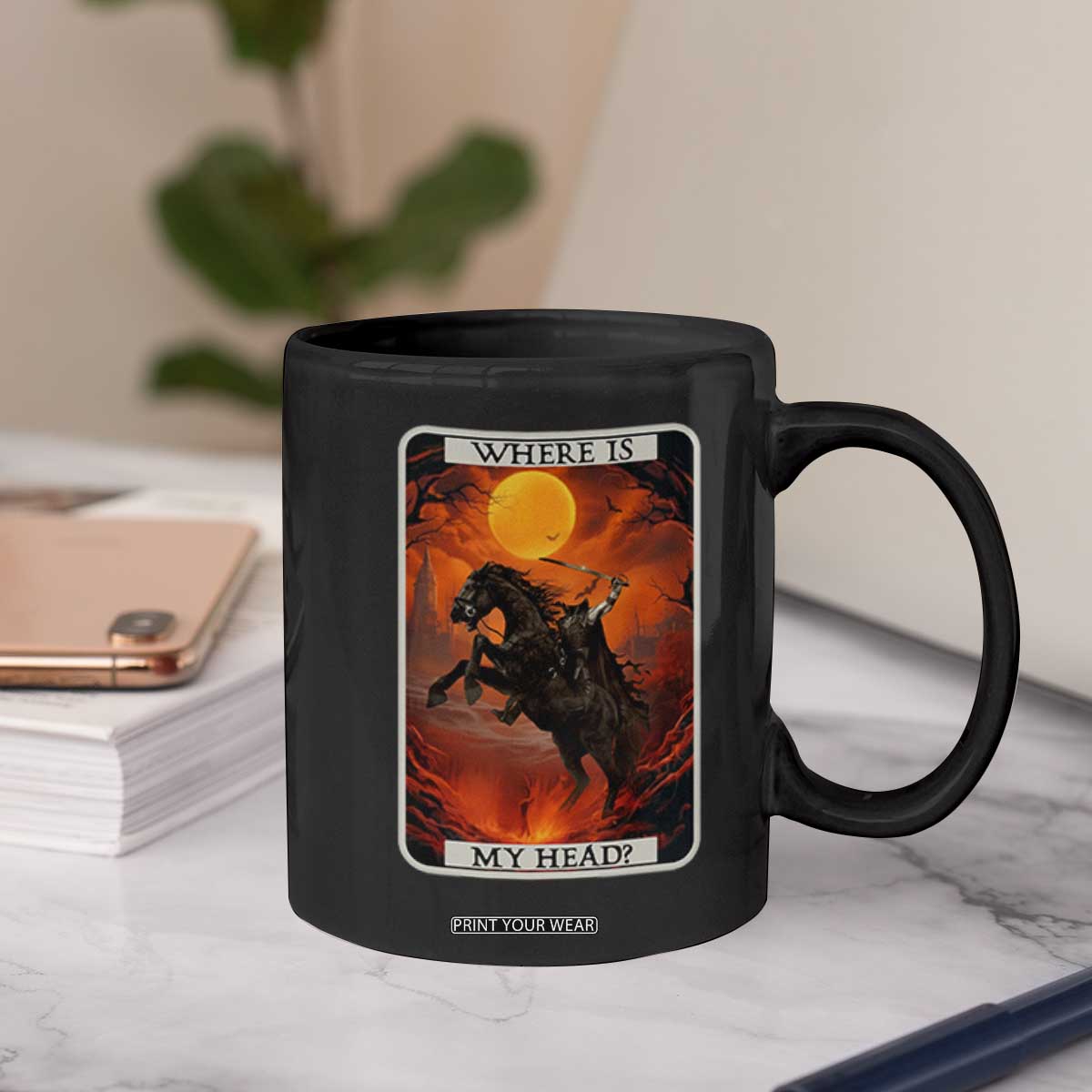 Headless Horseman Coffee Mug Where Is My Head Gothic Tarot Gift TS12 Print Your Wear