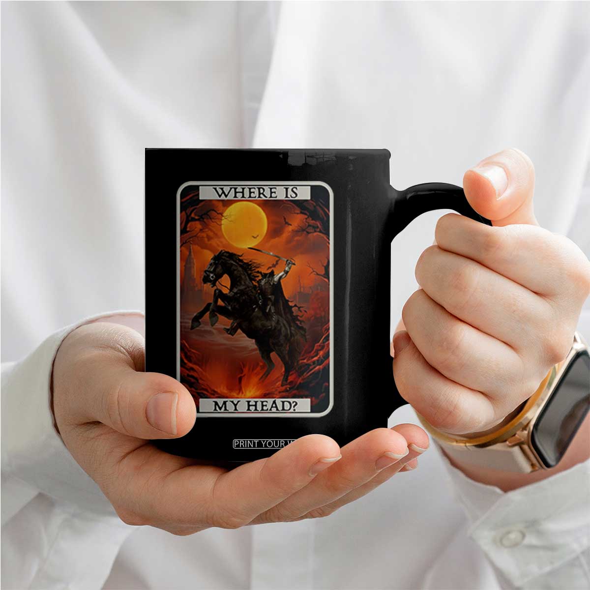 Headless Horseman Coffee Mug Where Is My Head Gothic Tarot Gift TS12 Print Your Wear