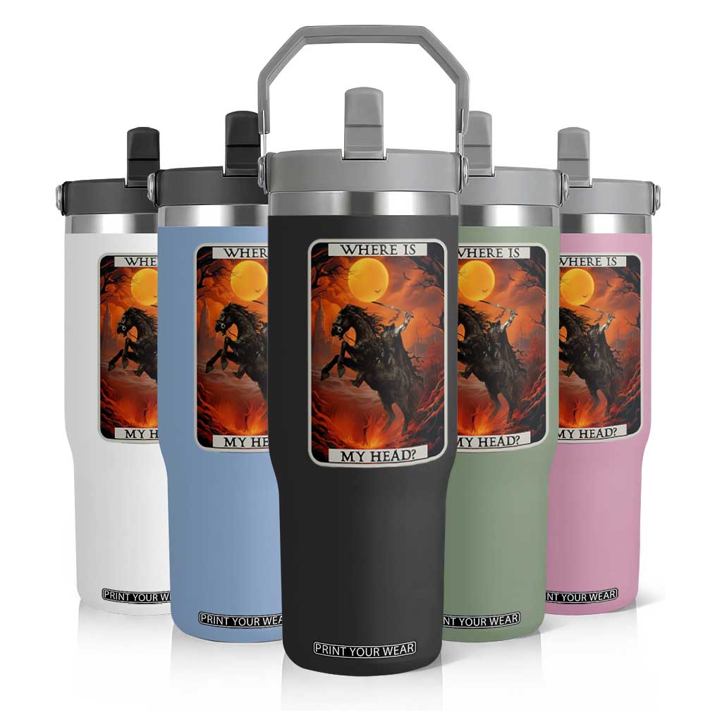 Headless Horseman Flip Straw Tumbler Where Is My Head Gothic Tarot Gift TS12 Print Your Wear