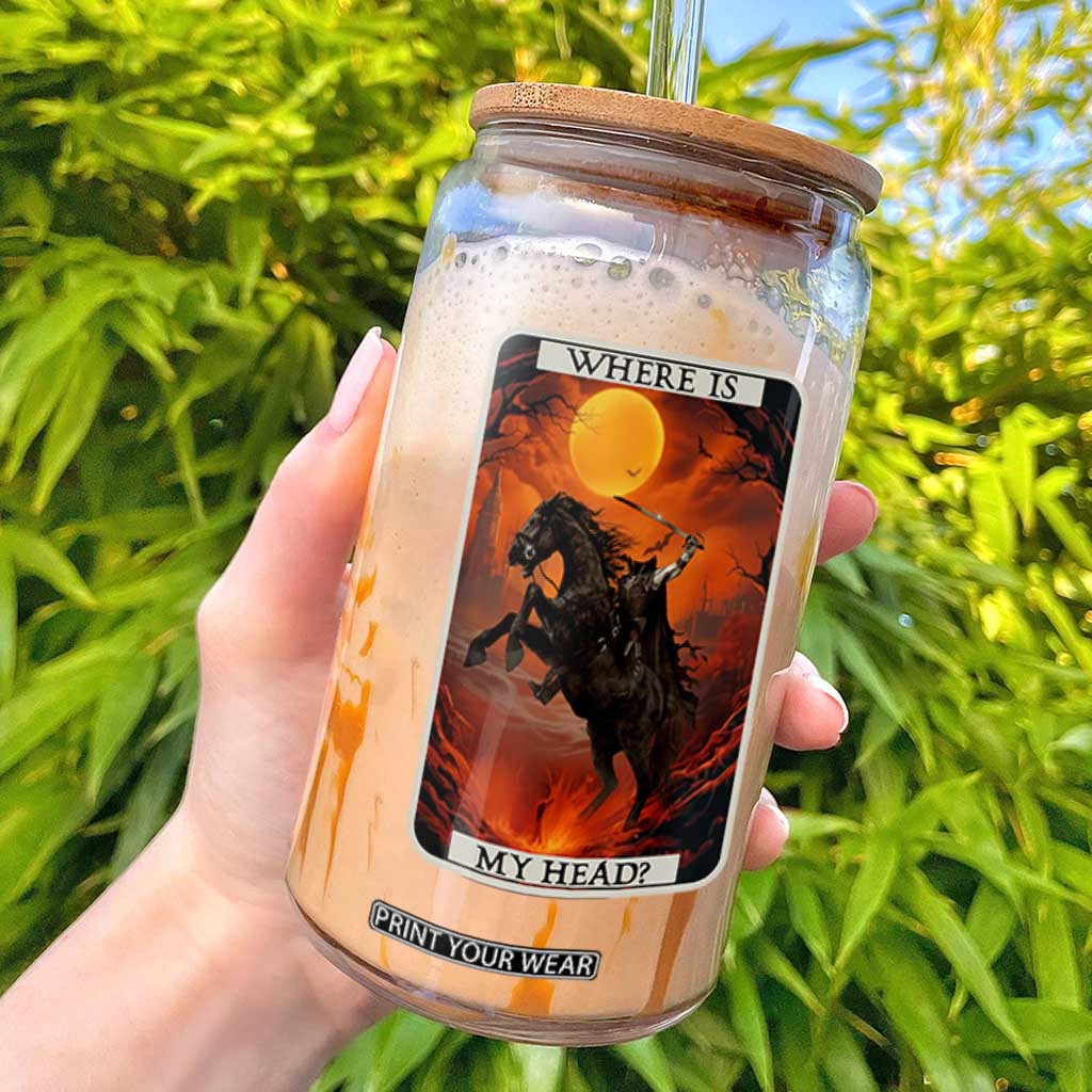 Headless Horseman Glass Can Where Is My Head Gothic Tarot Gift TS12 Black Print Your Wear