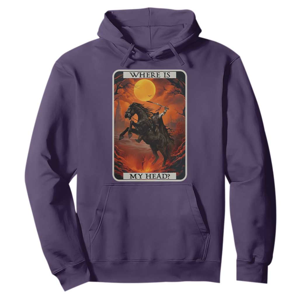 Headless Horseman Hoodie Where Is My Head Gothic Tarot Gift TS12 Purple Print Your Wear