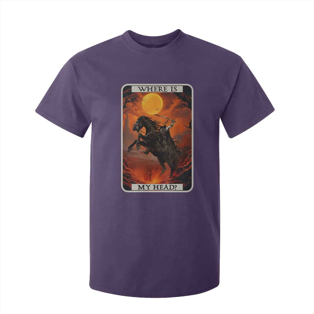 Headless Horseman T Shirt For Kid Where Is My Head Gothic Tarot Gift TS12 Purple Print Your Wear