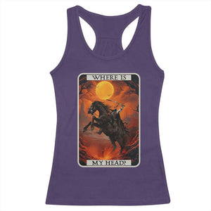 Headless Horseman Racerback Tank Top Where Is My Head Gothic Tarot Gift TS12 Purple Print Your Wear