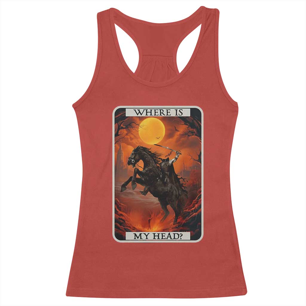 Headless Horseman Racerback Tank Top Where Is My Head Gothic Tarot Gift TS12 Red Print Your Wear