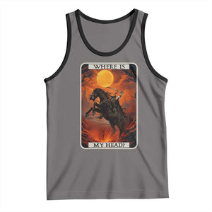 Headless Horseman Tank Top Where Is My Head Gothic Tarot Gift TS12 Deep Heather Black Print Your Wear