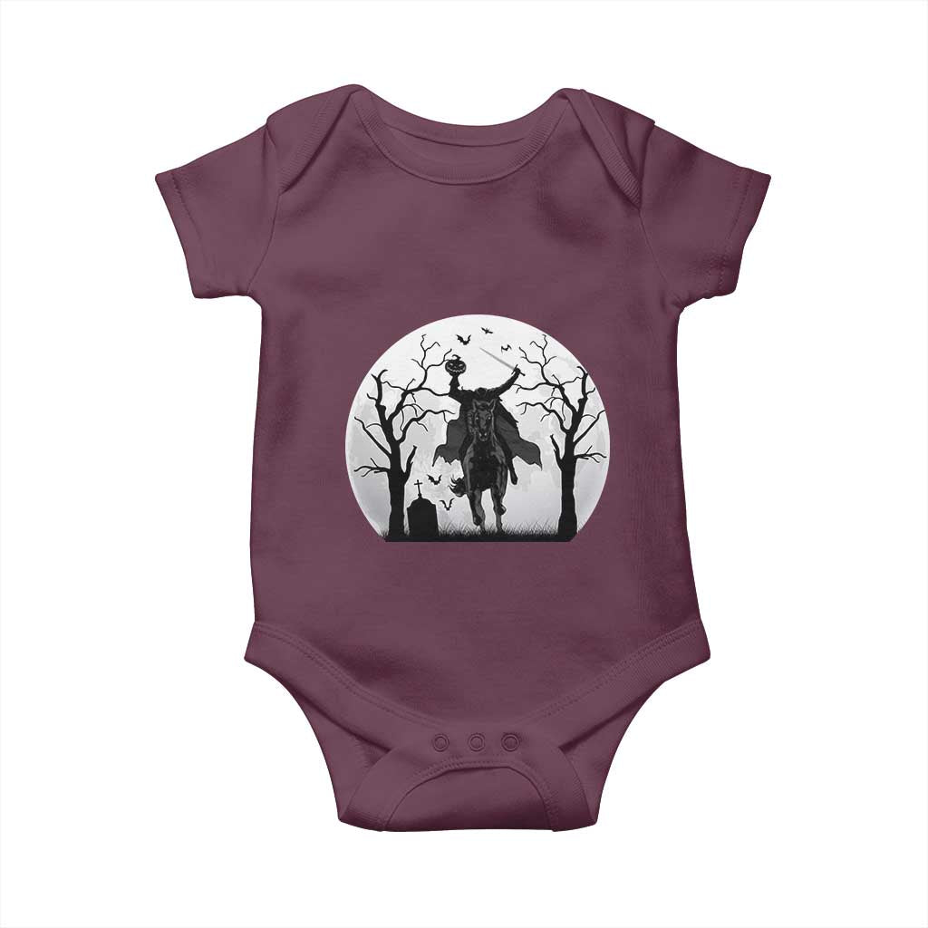 Headless Horseman Baby Onesie Gothic Horror Halloween Gift TS12 Maroon Print Your Wear