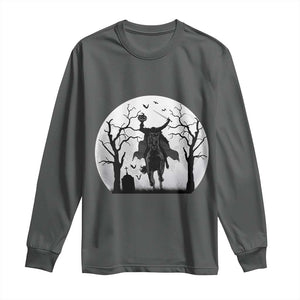 Headless Horseman Long Sleeve Shirt Gothic Horror Halloween Gift TS12 Dark Heather Print Your Wear