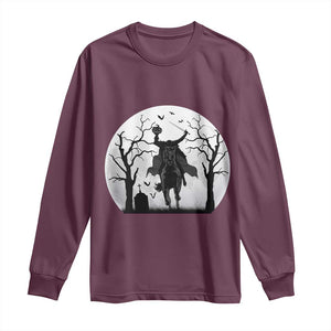 Headless Horseman Long Sleeve Shirt Gothic Horror Halloween Gift TS12 Maroon Print Your Wear