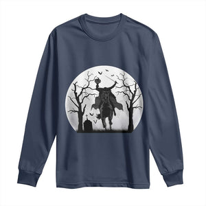 Headless Horseman Long Sleeve Shirt Gothic Horror Halloween Gift TS12 Navy Print Your Wear