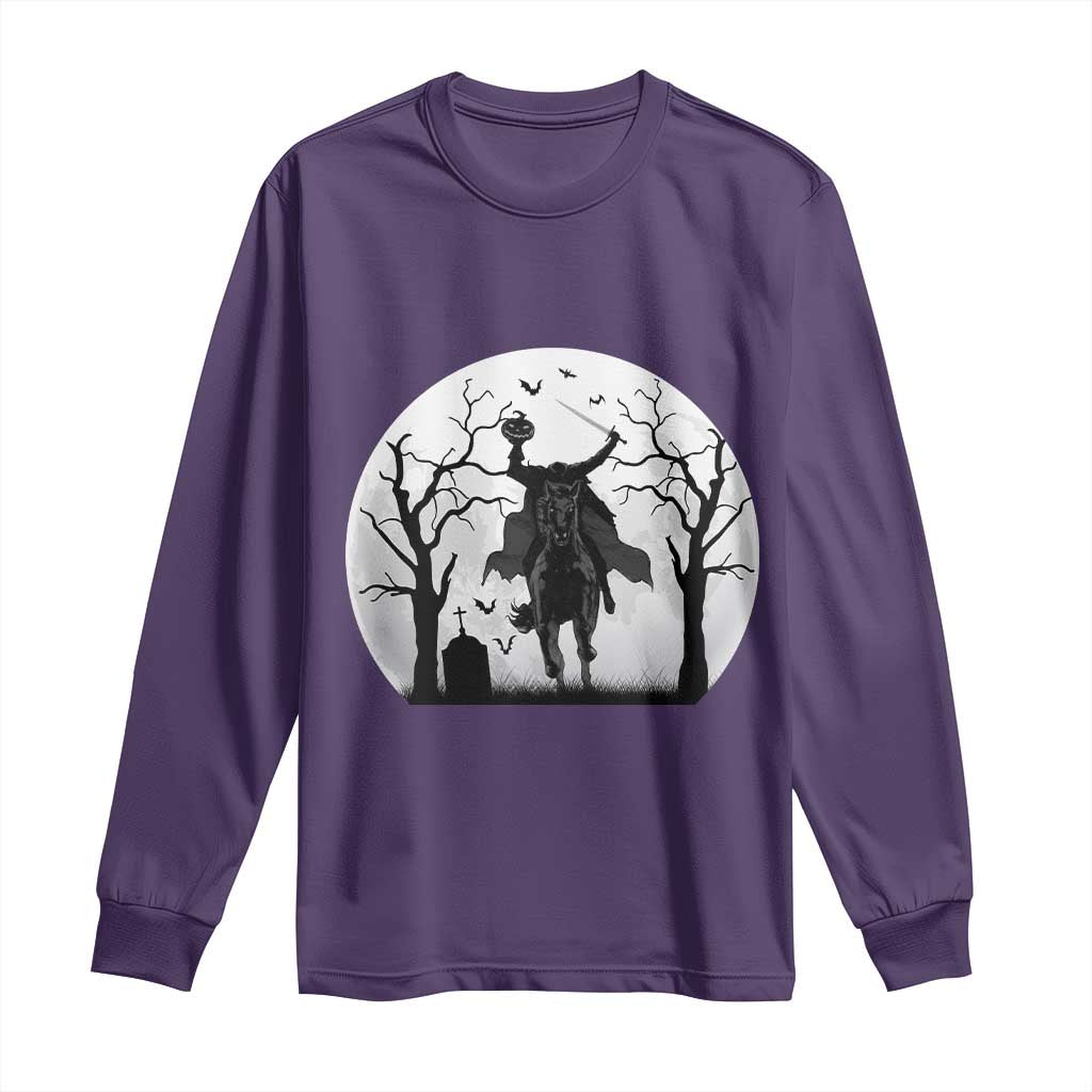 Headless Horseman Long Sleeve Shirt Gothic Horror Halloween Gift TS12 Purple Print Your Wear