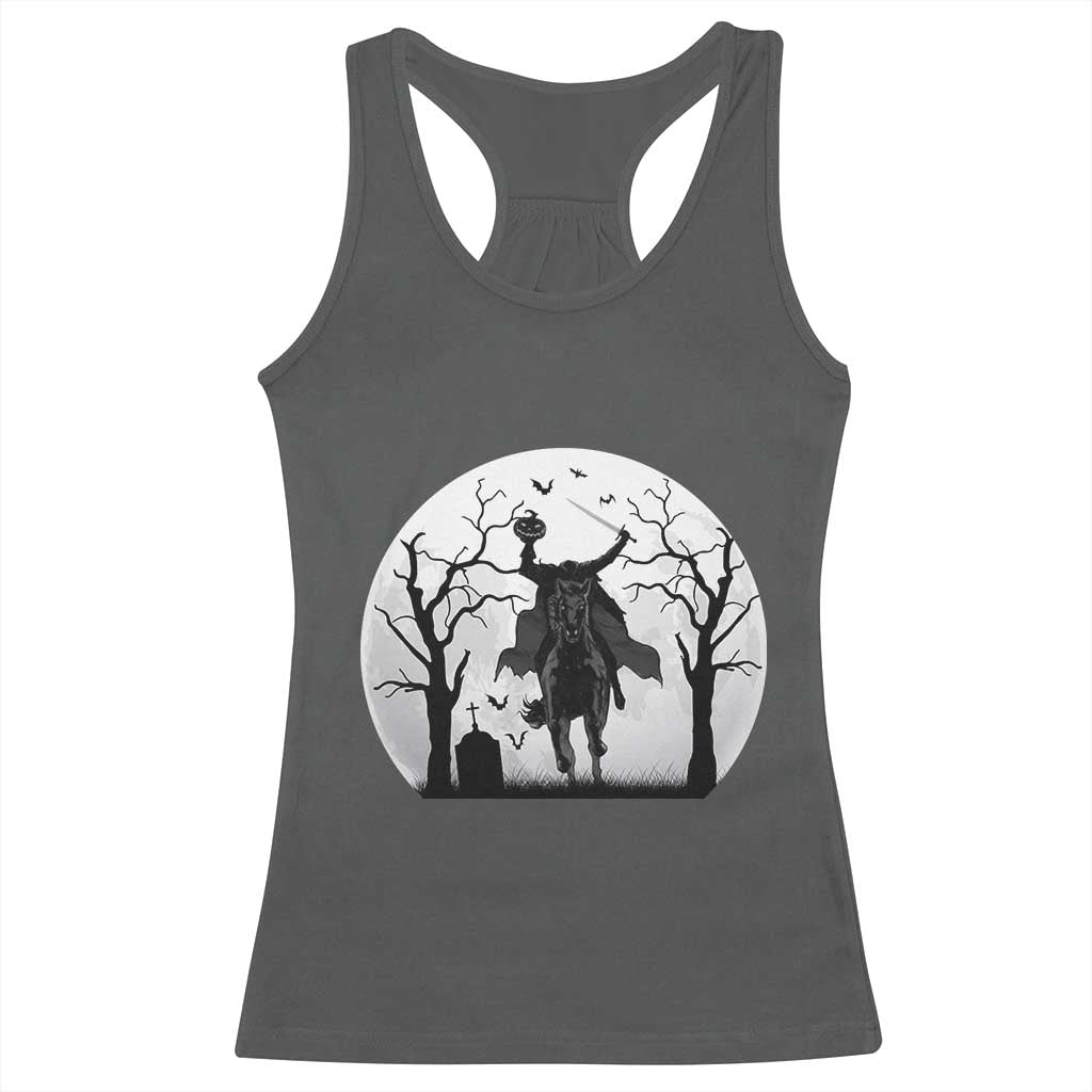 Headless Horseman Racerback Tank Top Gothic Horror Halloween Gift TS12 Dark Heather Print Your Wear