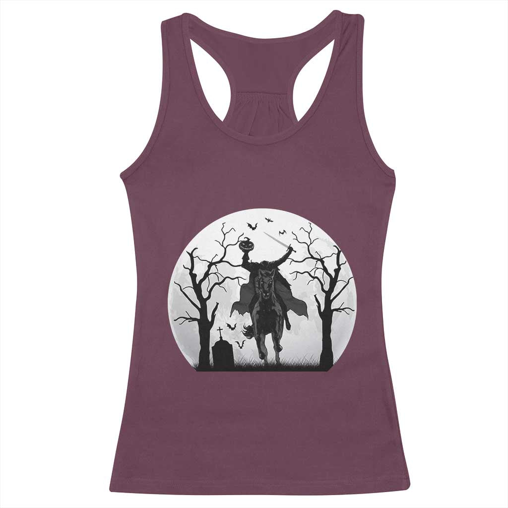Headless Horseman Racerback Tank Top Gothic Horror Halloween Gift TS12 Maroon Print Your Wear