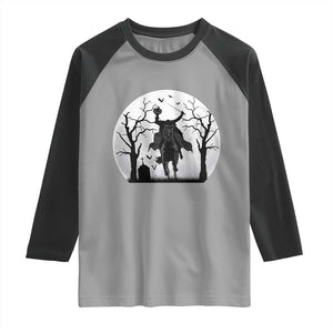 Headless Horseman Raglan Shirt Gothic Horror Halloween Gift TS12 Sport Gray Black Print Your Wear
