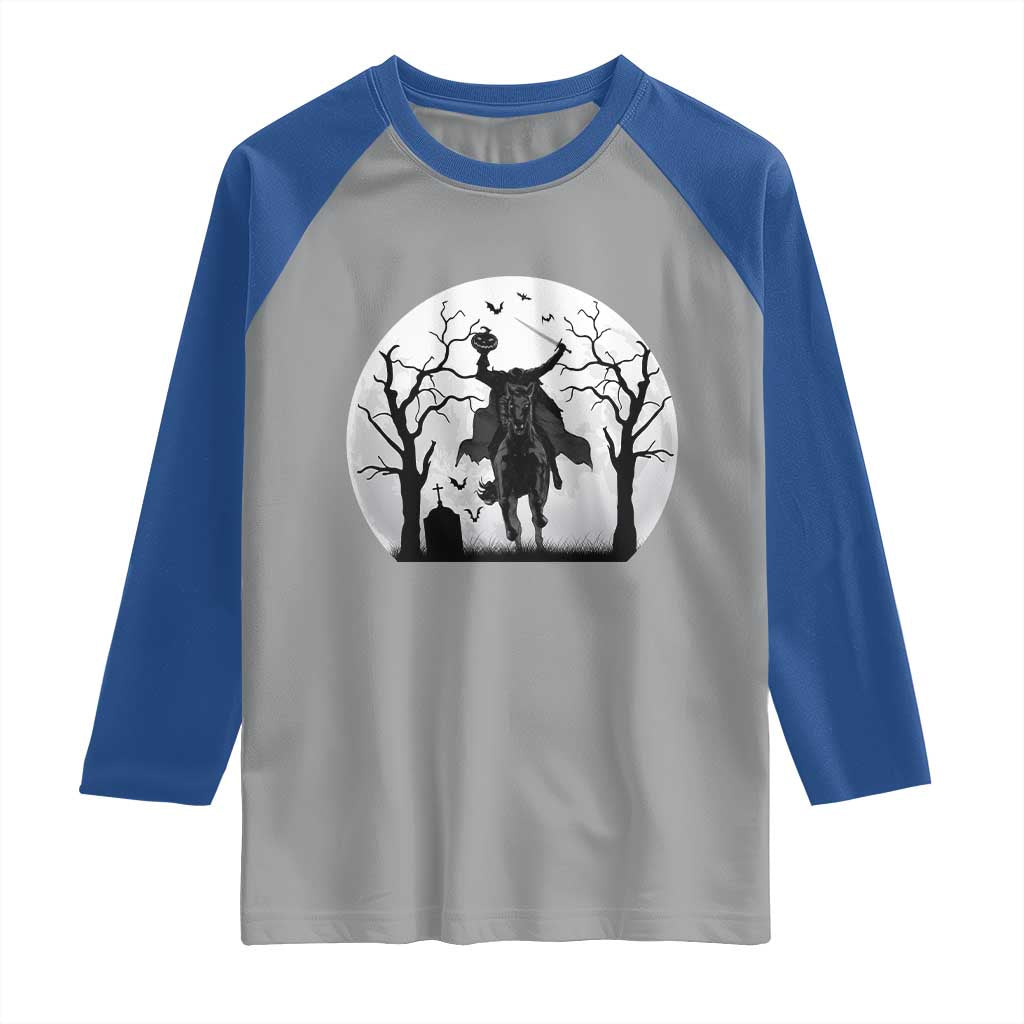 Headless Horseman Raglan Shirt Gothic Horror Halloween Gift TS12 Sport Gray Royal Print Your Wear