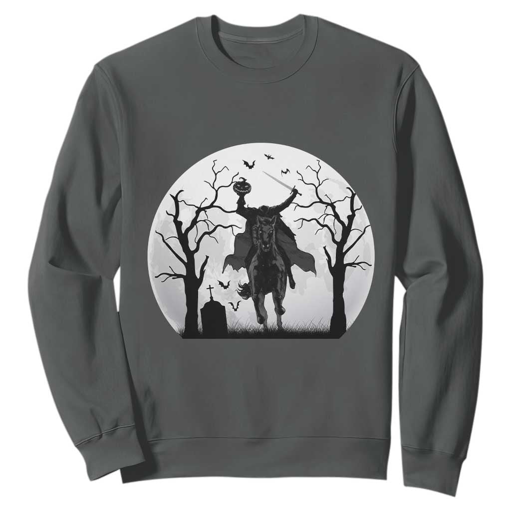 Headless Horseman Sweatshirt Gothic Horror Halloween Gift TS12 Dark Heather Print Your Wear