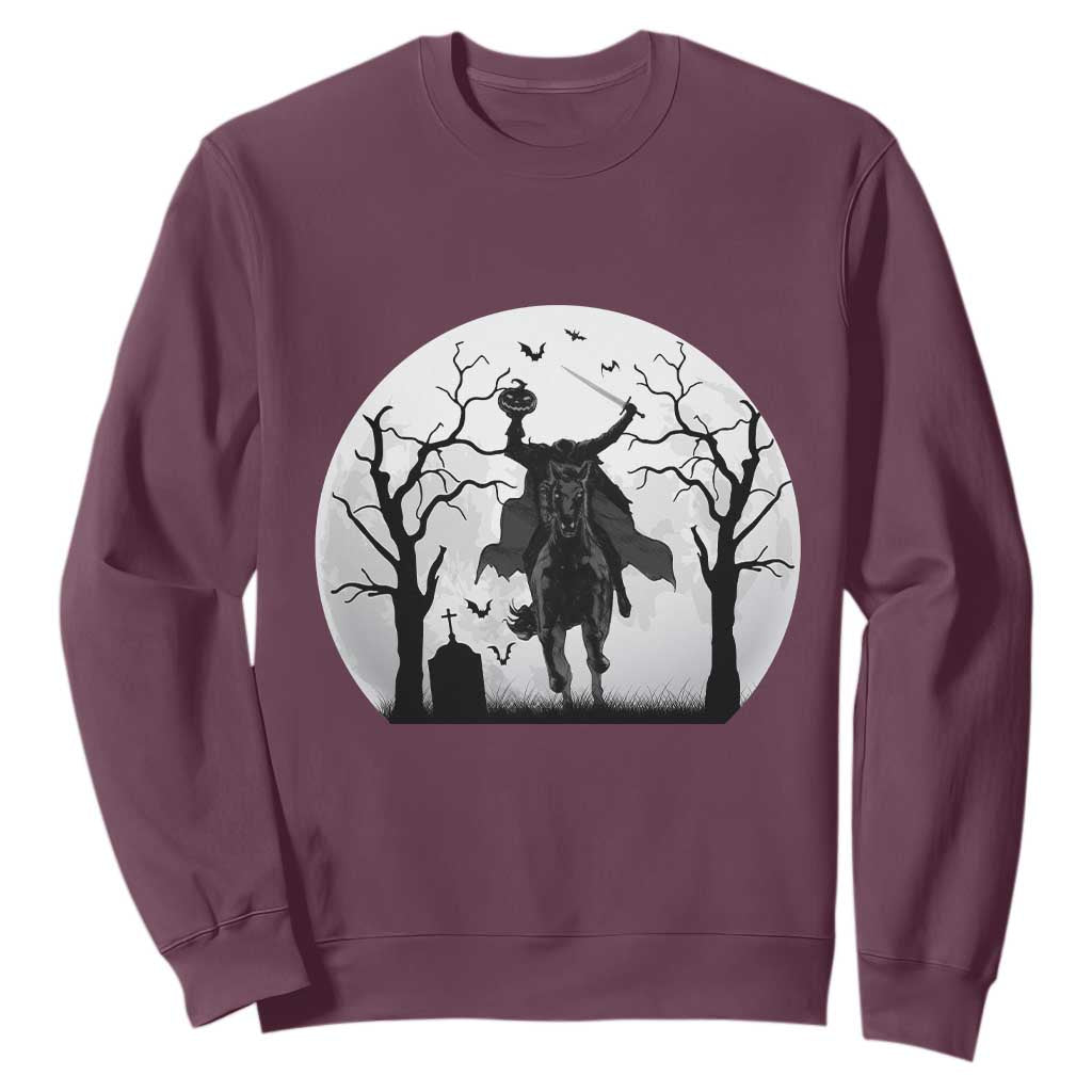 Headless Horseman Sweatshirt Gothic Horror Halloween Gift TS12 Maroon Print Your Wear