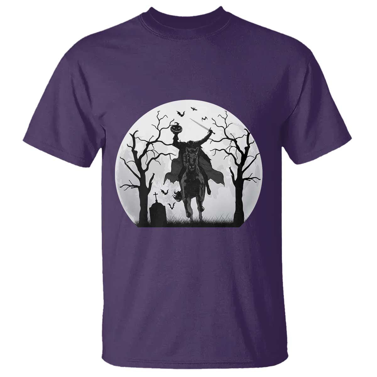 Headless Horseman T Shirt Gothic Horror Halloween Gift TS12 Purple Print Your Wear