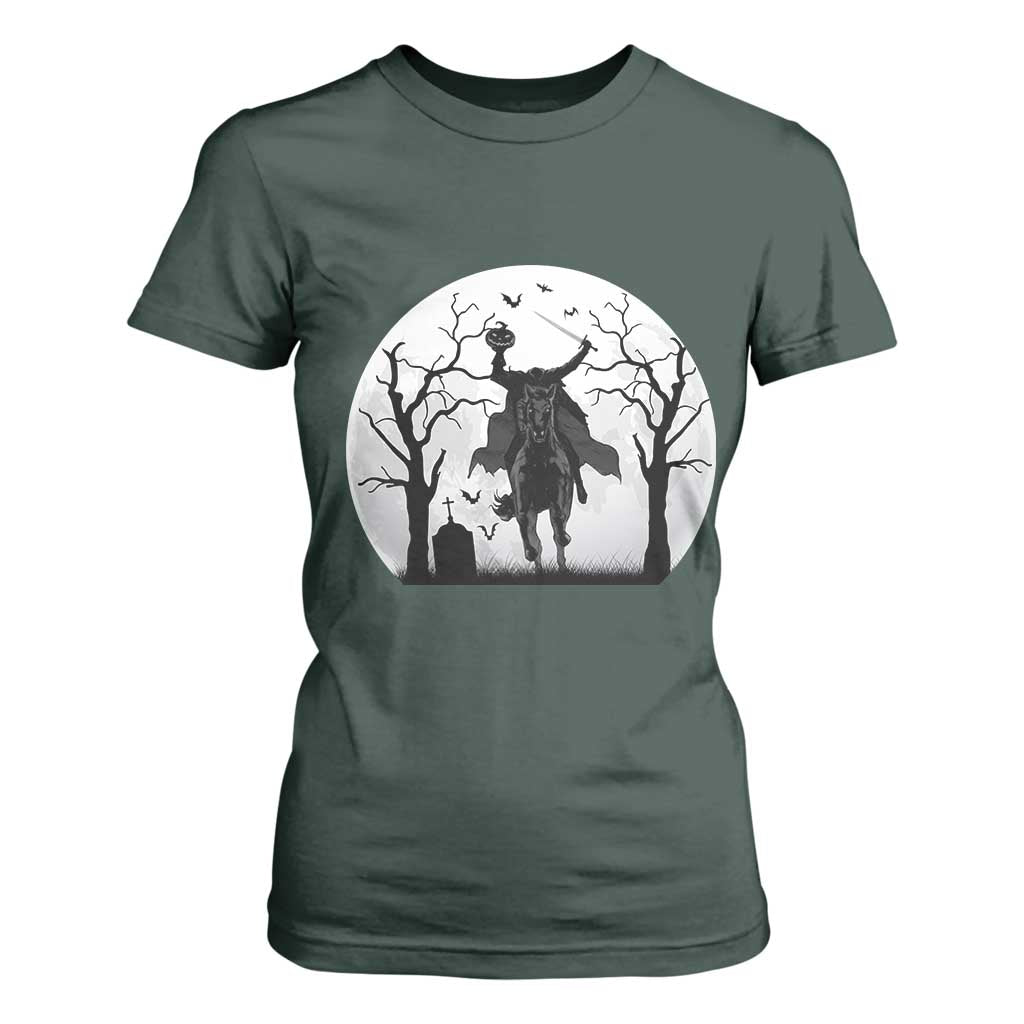Headless Horseman T Shirt For Women Gothic Horror Halloween Gift TS12 Dark Forest Green Print Your Wear