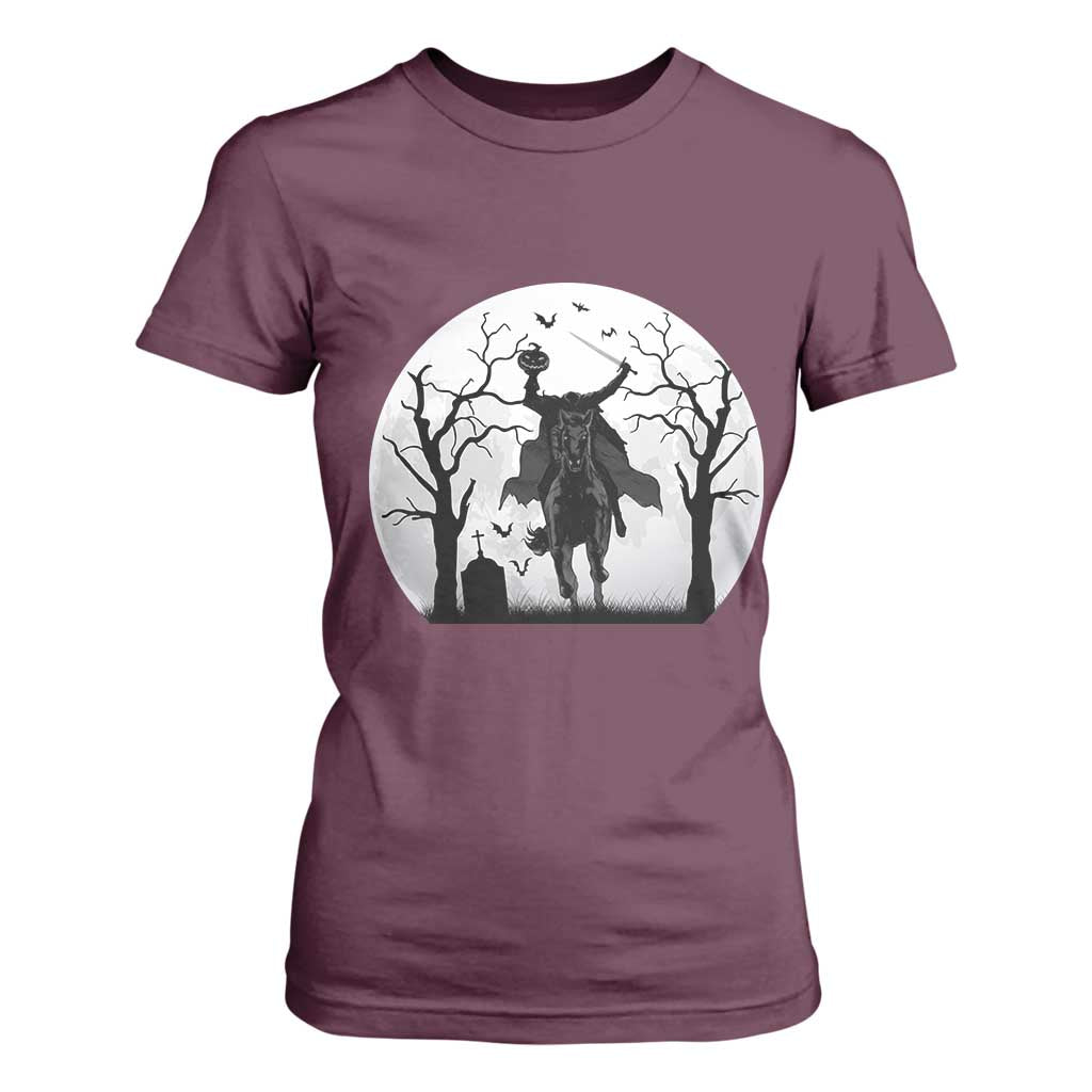 Headless Horseman T Shirt For Women Gothic Horror Halloween Gift TS12 Maroon Print Your Wear