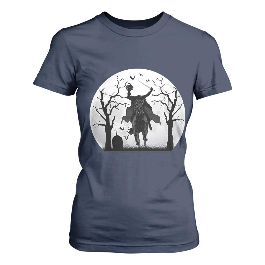 Headless Horseman T Shirt For Women Gothic Horror Halloween Gift TS12 Navy Print Your Wear