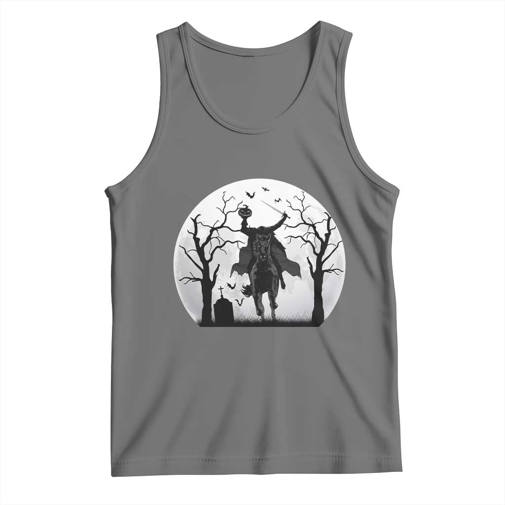 Headless Horseman Tank Top Gothic Horror Halloween Gift TS12 Black Heather Print Your Wear