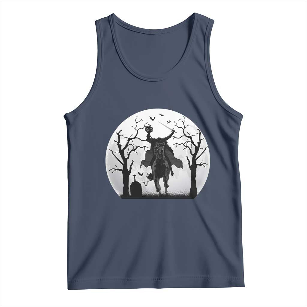 Headless Horseman Tank Top Gothic Horror Halloween Gift TS12 Navy Print Your Wear