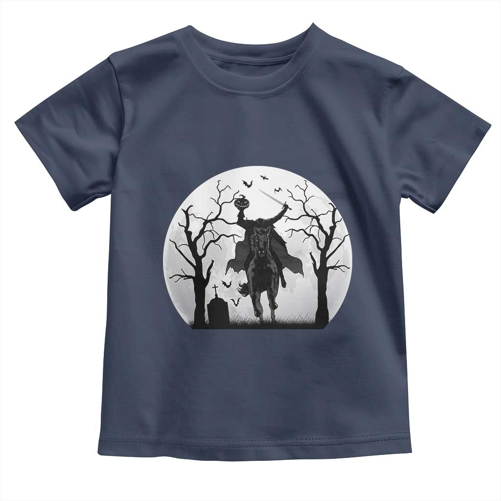 Headless Horseman Toddler T Shirt Gothic Horror Halloween Gift TS12 Navy Print Your Wear