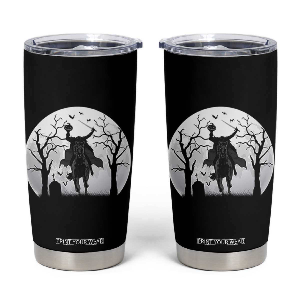 Headless Horseman Tumbler Cup Gothic Horror Halloween Gift TS12 Black Print Your Wear