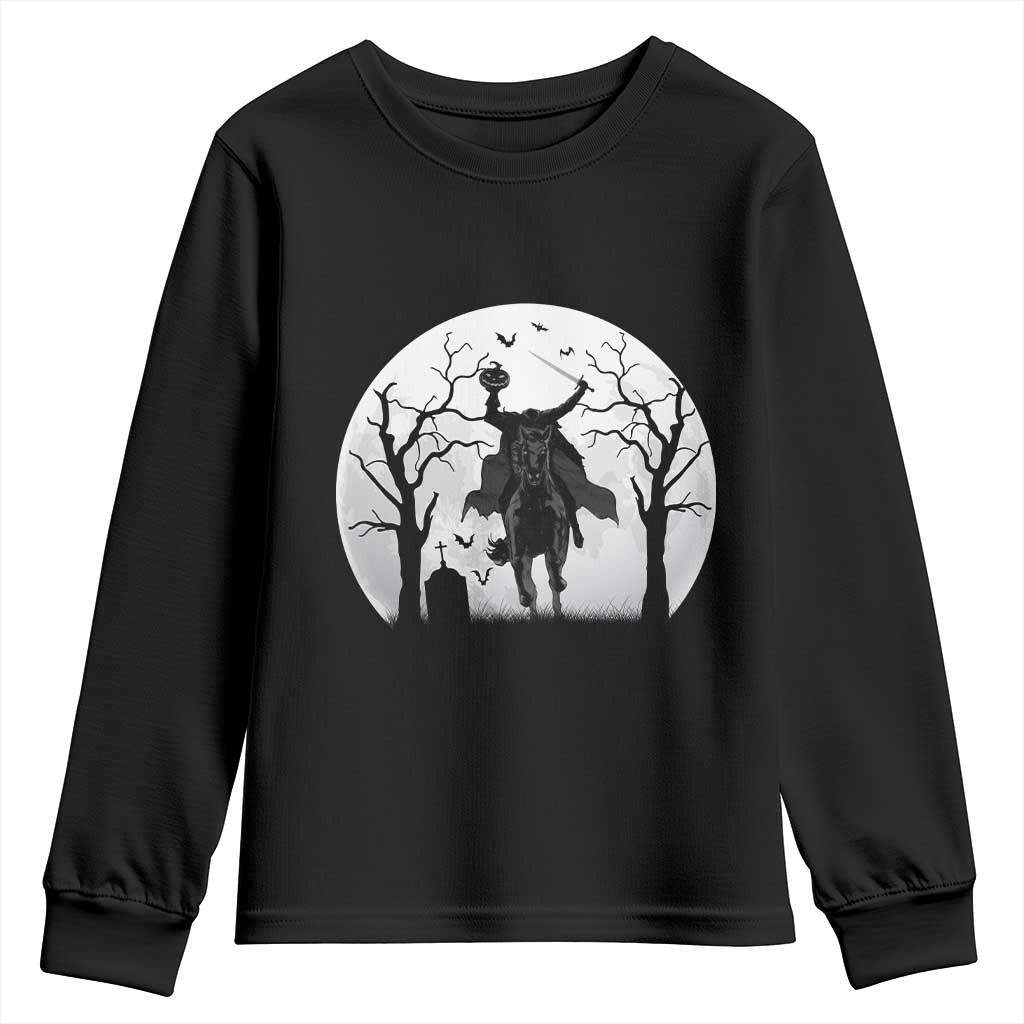 Headless Horseman Youth Sweatshirt Gothic Horror Halloween Gift TS12 Black Print Your Wear