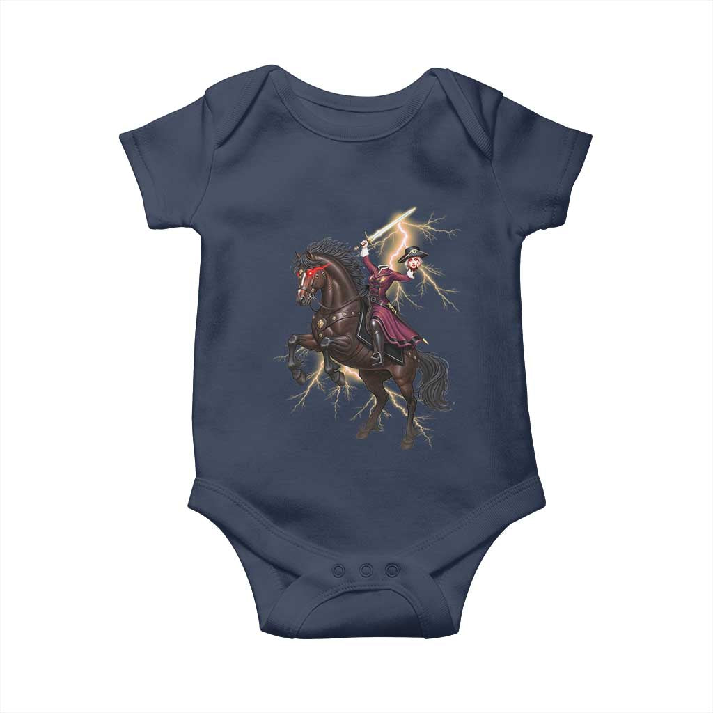 Dullahan Headless Horsewoman Baby Onesie Gothic Monster Girl Gift TS12 Navy Print Your Wear