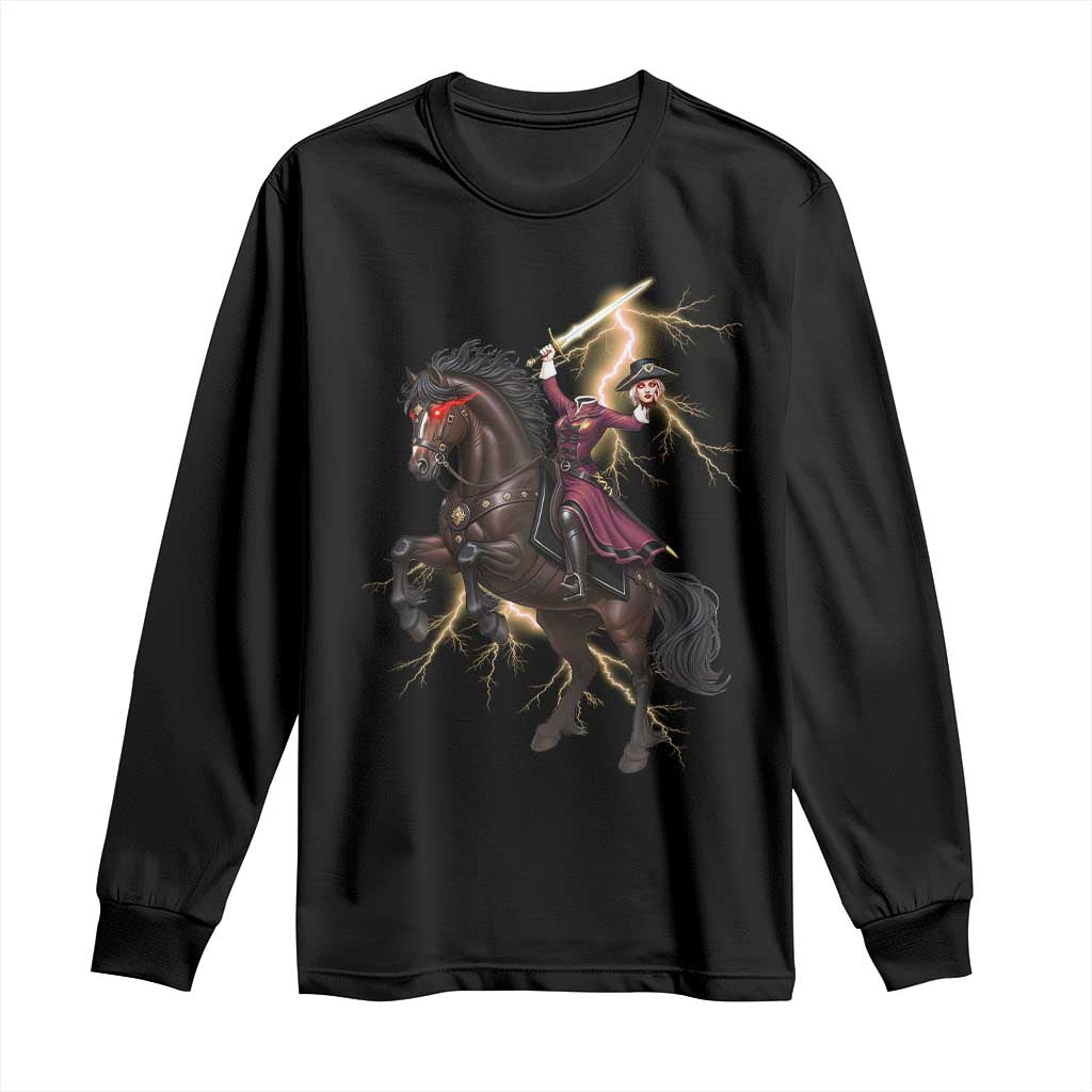 Dullahan Headless Horsewoman Long Sleeve Shirt Gothic Monster Girl Gift TS12 Black Print Your Wear