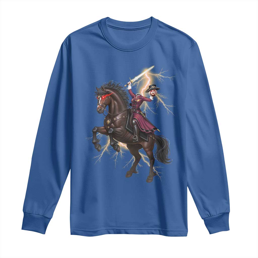 Dullahan Headless Horsewoman Long Sleeve Shirt Gothic Monster Girl Gift TS12 Royal Blue Print Your Wear