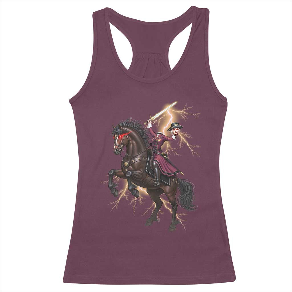 Dullahan Headless Horsewoman Racerback Tank Top Gothic Monster Girl Gift TS12 Maroon Print Your Wear