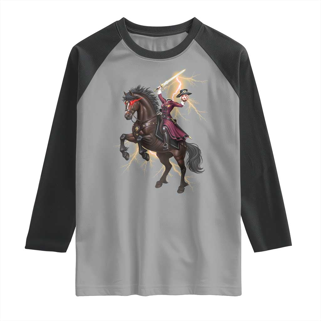 Dullahan Headless Horsewoman Raglan Shirt Gothic Monster Girl Gift TS12 Sport Gray Black Print Your Wear
