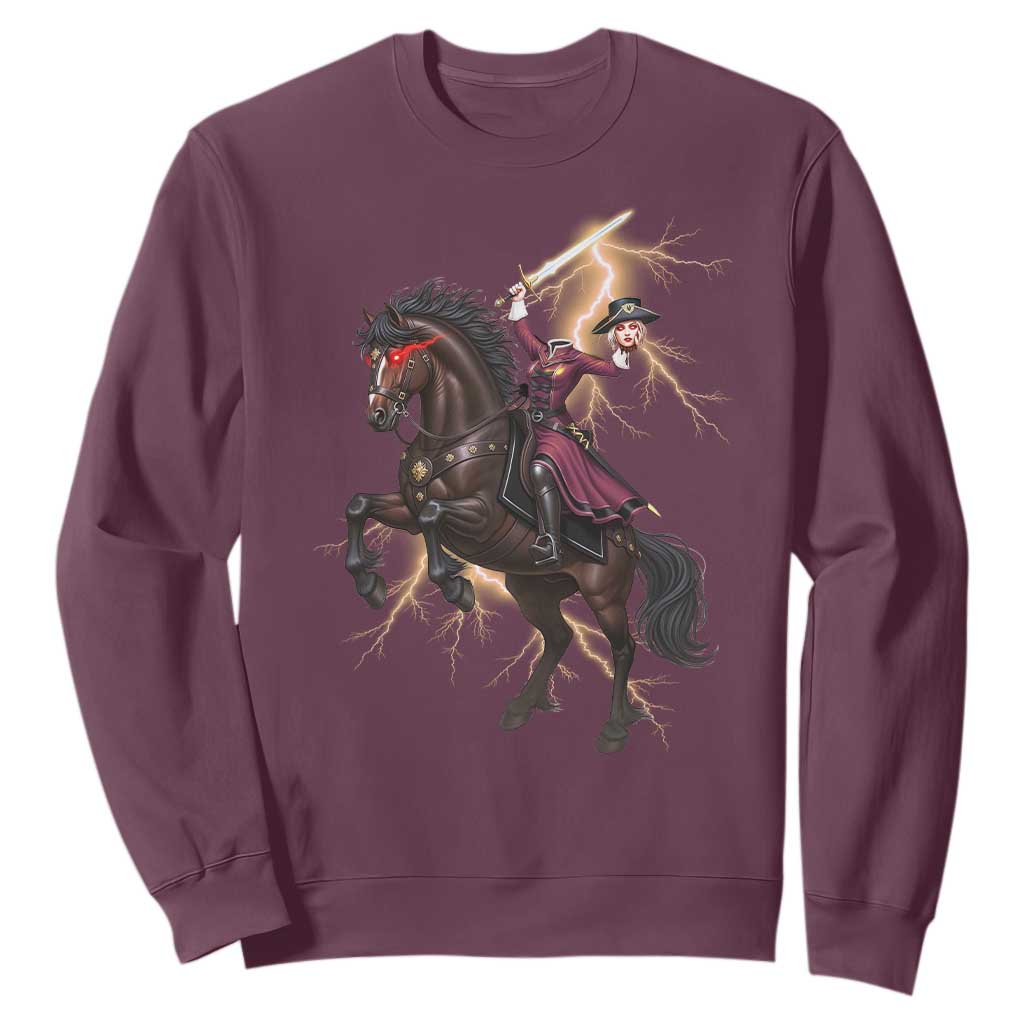 Dullahan Headless Horsewoman Sweatshirt Gothic Monster Girl Gift TS12 Maroon Print Your Wear