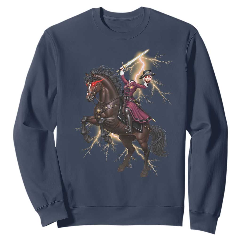 Dullahan Headless Horsewoman Sweatshirt Gothic Monster Girl Gift TS12 Navy Print Your Wear