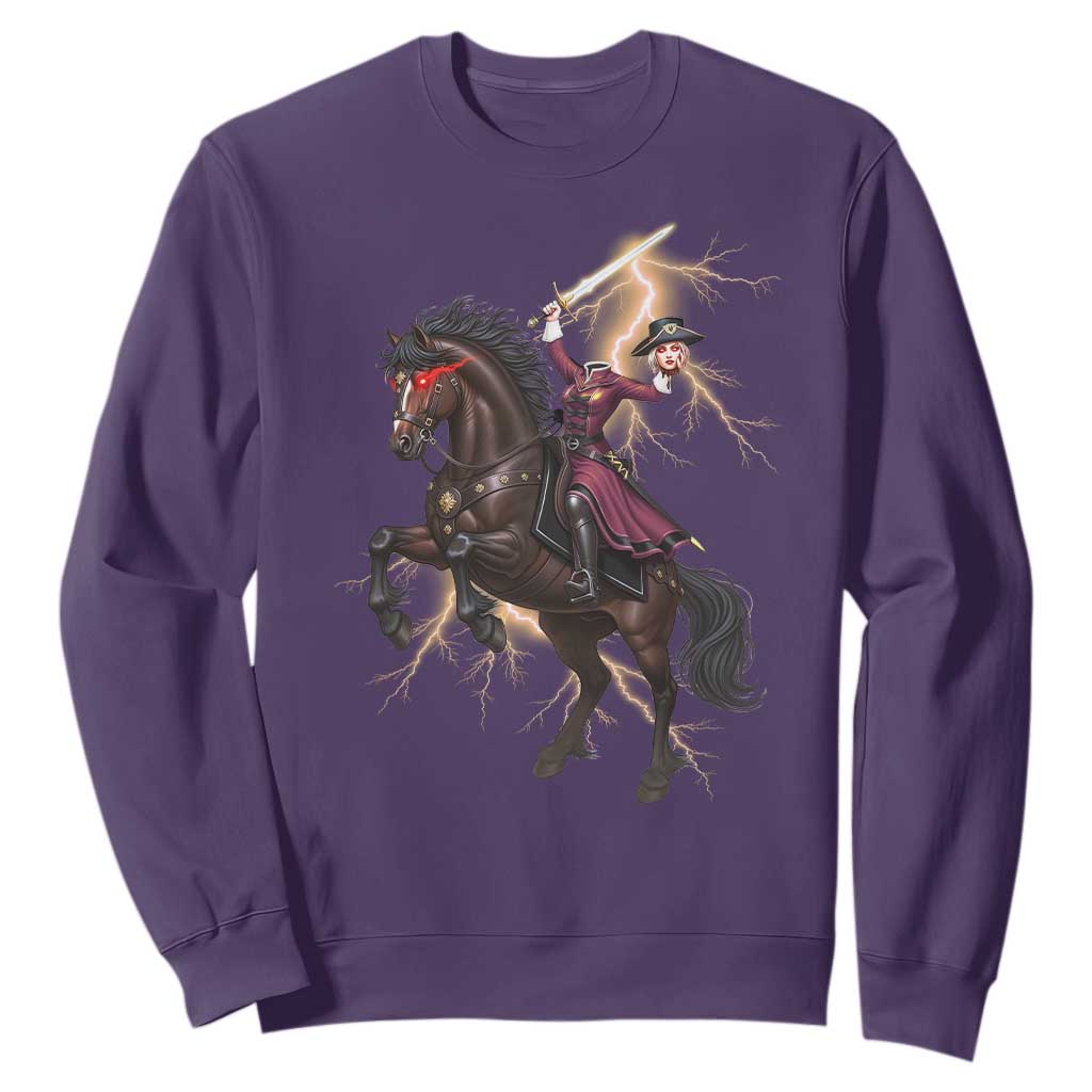 Dullahan Headless Horsewoman Sweatshirt Gothic Monster Girl Gift TS12 Purple Print Your Wear