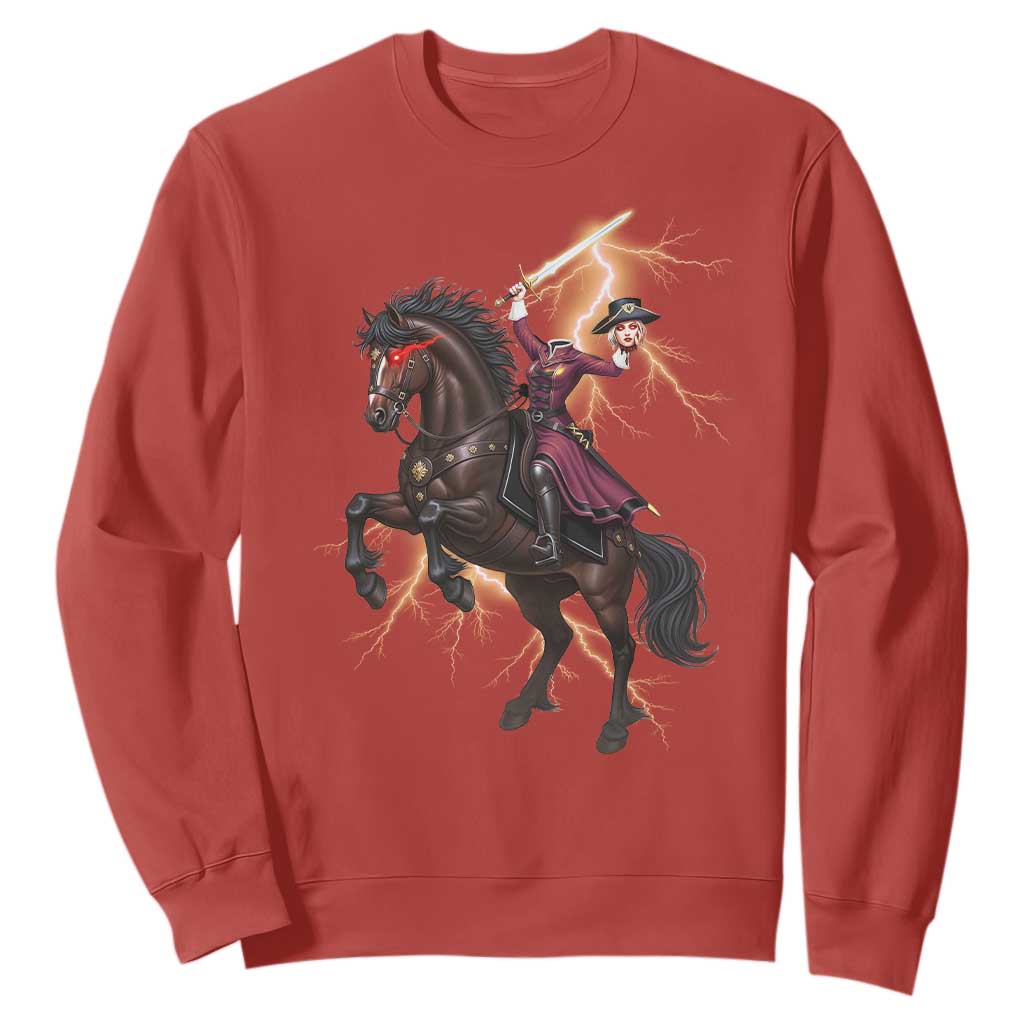 Dullahan Headless Horsewoman Sweatshirt Gothic Monster Girl Gift TS12 Red Print Your Wear